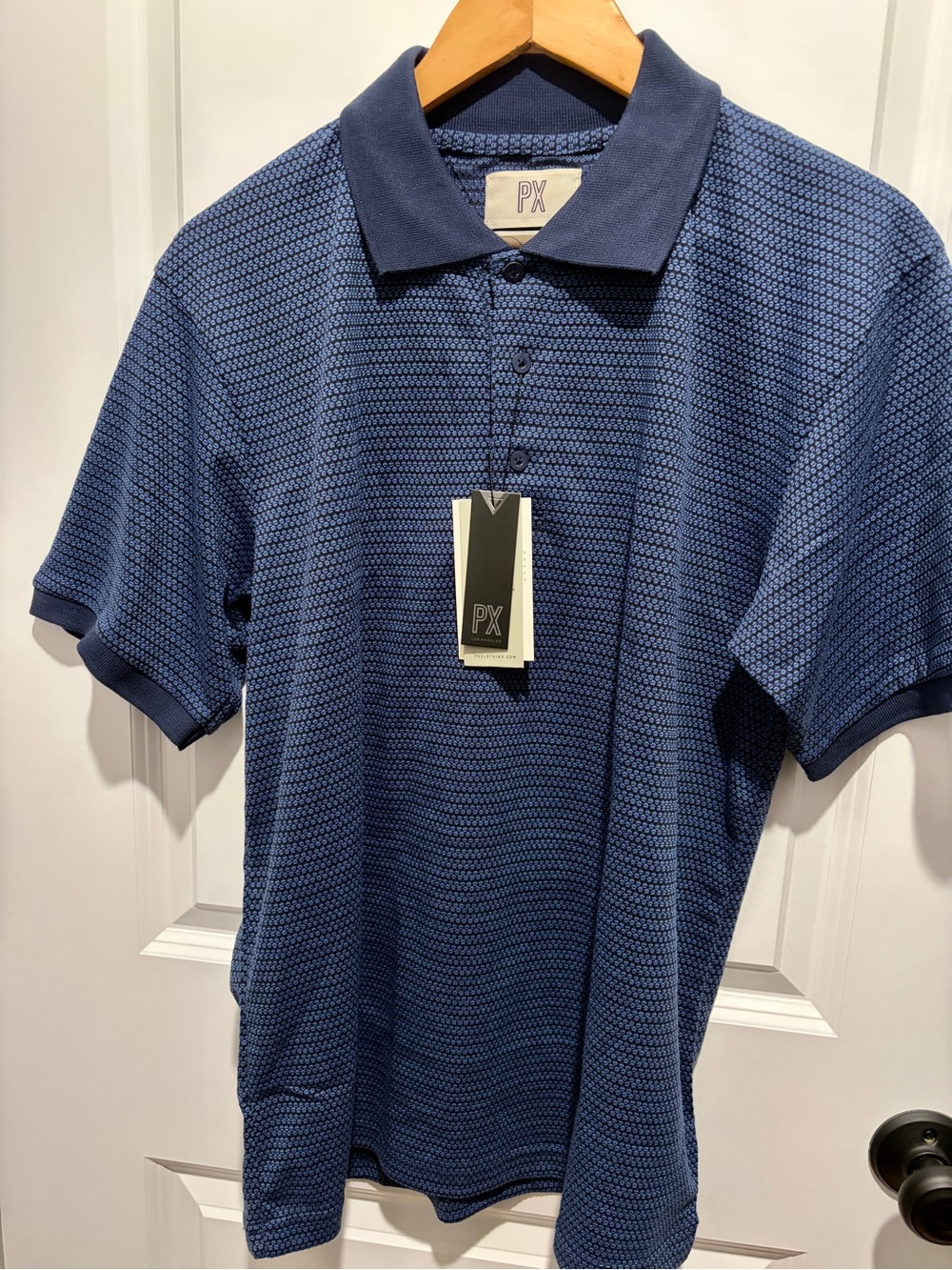 PX Men's Blue Textured Polo Shirt